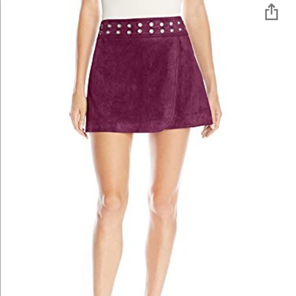 Y2K BCBGMaxazria vegan suede rivet mini skirt xs (A) - Picture 2 of 10